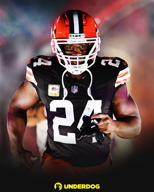 Highest rushing yards per carry by RBs in NFL history:

Jamaal Charles - 5.4
Jim Brown - 5.2
Nick Chubb - 5.0
Gale Sayers - 5.0
Barry Sanders - 5.0

(min. 900 attempts) 