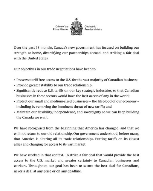 My statement on Canada-U.S. trade negotiations: 