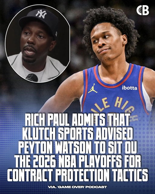 NBA agent Rich Paul alluded to how Klutch Sports didn’t rush Peyton Watson back from a right hamstring injury in the 2026 NBA playoffs to preserve himself for a new contract:

“When you’re dealing with those injuries, you have to be careful in your return. Guys want to play. You have to protect them from themselves… you’re up for a contract, & it’s the playoffs, & you’ve had a pretty good year. It’s important to protect that.” 

Peyton was a part of a sign-&-trade deal with Cleveland where he signed a 4-year, $88 Million deal. 

Thoughts? 🤔