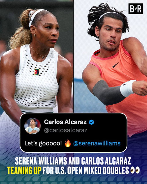 TWO GREATS COLLIDE 🔥👀

Serena Williams and Carlos Alcaraz will play mixed doubles together at the 2026 U.S. Open  🤝 