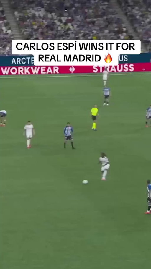The 19 year old Carlos Espí scores his first #LaLiga goal for Real Madrid to win it in the 90th minute!🙌 