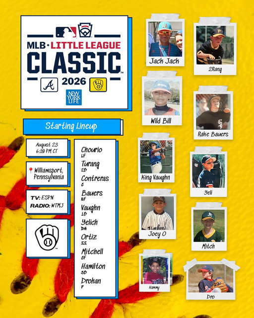 Little Leaguers for a day ⚾️

📺: ESPN
📻: WTMJ

#LittleLeagueClassic 