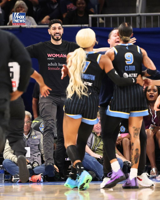 "I just got kicked out of a WNBA game for supporting WOMEN! Let that sink in, AMERICA!"

Former NBA player Enes Kanter Freedom was escorted out of the Chicago Sky-Indiana Fever game after a heated courtside verbal exchange with Sky guard Natasha Cloud.

The exchange comes after Kanter Freedom declared for the WNBA draft following backlash to Sophie Cunningham's viral comments supporting women's sports.