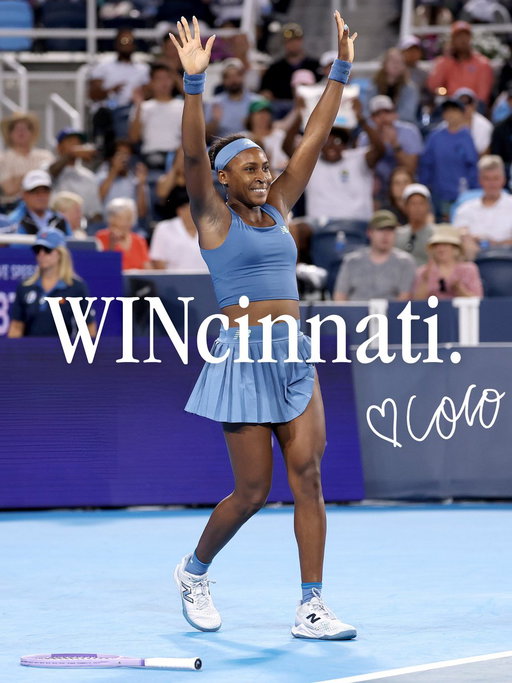 Congratulations two-time Cincinnati champion, @CocoGauff. 