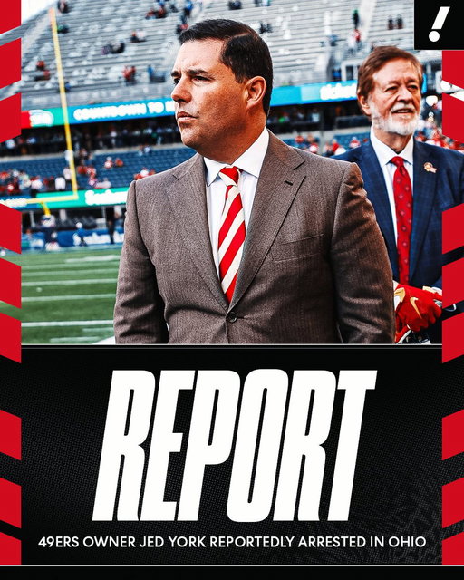 San Francisco 49ers owner John "Jed" York was arrested by the East Palestine Police Department in Ohio over the weekend and pleaded no contest to two charges, per KRON4 News in San Francisco.

York was initially charged with suspicion of engaging in prostitution, but Ohio amended that to a disorderly conduct charge. York was also charged with possessing criminal tools. York pleaded no contest to both charges.

More: https://t.co/LrapOQk3Fk