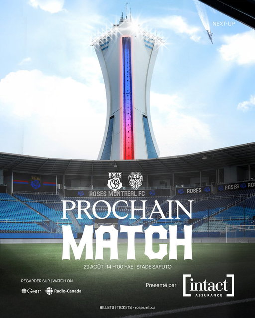 Ça y est, Stade Saputo on arrive 🌹

It’s happening. Stade Saputo, here we come 

⏰ 14 h | 2 PM⁣⁣
📍 Stade Saputo
📺 CBC | Radio-Canada
🎟️ Billets à partir de 20 $ - Tickets starting at $20 : https://bit.ly/4e2RDQm 
Match présenté par @IntactAssurance 