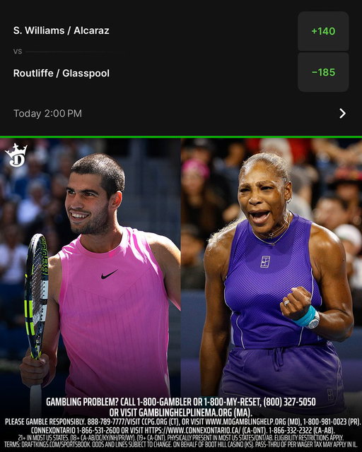 Two GOATs teaming up 🔥

Carlos Alcaraz and Serena Williams are underdogs in their US Open Mixed Doubles match 👀 