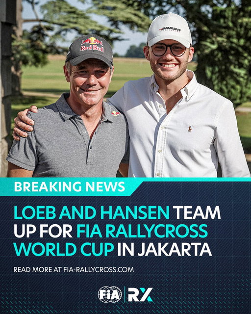 BREAKING: 9x WRC Champion Sébastien Loeb and 2016 Euro RX Champion Kevin Hansen have been confirmed as part of the SARGA MOTORSPORT line-up for the inaugural FIA Rallycross World Cup, taking place in Jakarta, Indonesia, on 5–6 December.

The pair will contest the RX1 category, reuniting as team-mates for the first time since 2018.

Completing the line-up is Indonesian driver Kingston Effendi, who will represent SARGA MOTORSPORT in the RX5 category.

Read More: https://fia-rxrally.qiupreview.com/news/238_Loeb-and-Hansen-confirmed-for-FIA-Rallycross-World-Cup-in-Jakarta

#FIARallycross