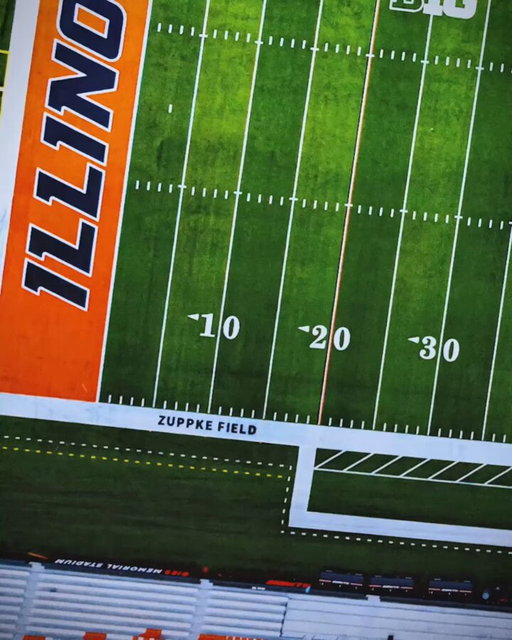 The Illini and Caterpillar deepen shared roots.

Caterpillar branding will appear on Zuppke Field at Gies Memorial Stadium for the first time. 