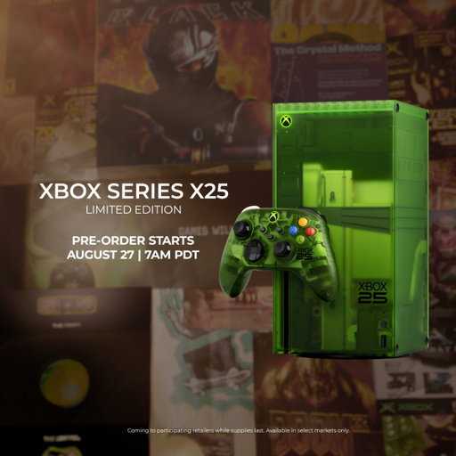 Your setup could use a pop of green 🟩 

Pre-orders for the XBOX Series X25 start soon! https://www.xbox.com/consoles/xbox-series-x#x25limited1tb 