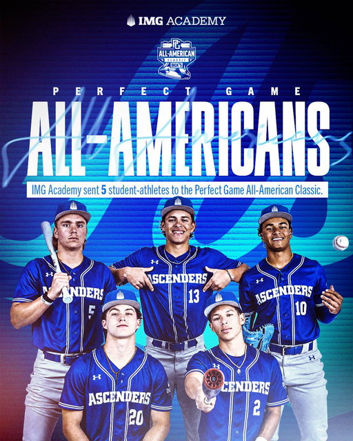 Five Ascenders. One national stage. 💯

Max Hemenway, Juan Diaz, Sebastian Wilson, Frankie Thomas III, and Kyler Meccage represented IMG Academy Baseball at the @PerfectGameUSA All-American Classic, competing against elite talent and continuing to develop their game! 👏 