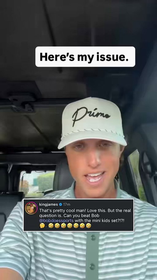We’ve got @RobbyBerger catching strays from @KingJames while @GrantHorvatGolf is just out here trying to promote his new kids golf clubs. 

Tough scene for our guy 🤣 