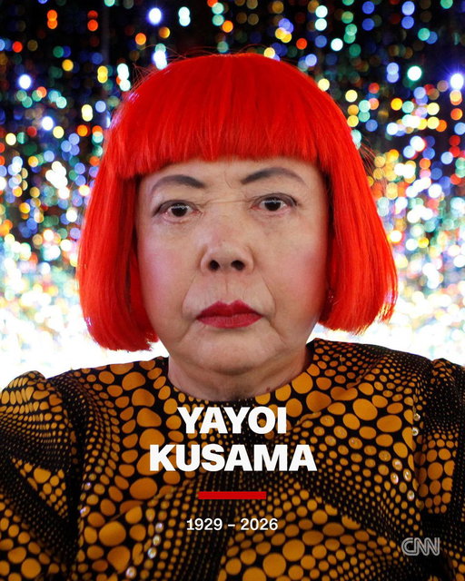 Japanese artist Yayoi Kusama, famous for covering her colorful installation designs with polka dots, has died at 97. https://t.co/mJY4tG8Fnc 