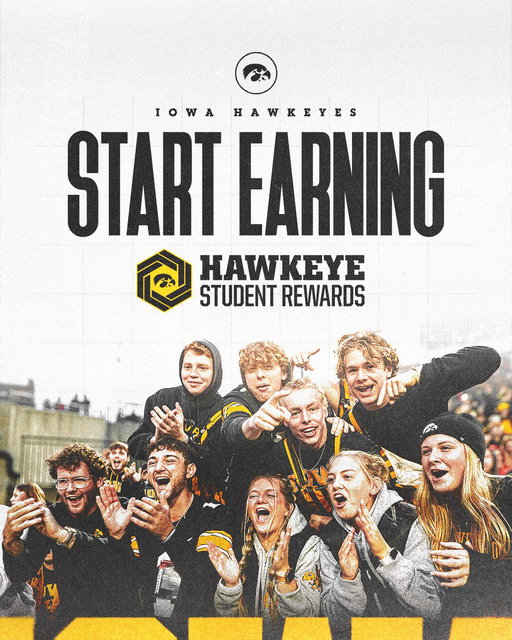 Show up. Earn points. Get rewarded. 👏 

Introducing Hawkeye Student Rewards. A brand new loyalty program putting students at the center of the Hawkeye gameday experience.

Learn more → https://bit.ly/46pCDHE 