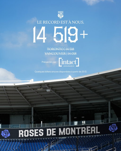 Le record est à nous. 🌹

Vous avez fait tomber la plus grande marque d'assistance de l'histoire de la Super Ligue du Nord, et il reste encore quelques jours avant le coup d'envoi.
On ne s'arrête pas là.

Billets dès 20 $ 🔗 https://bit.ly/4e2RDQm
Présenté par @IntactAssurance 