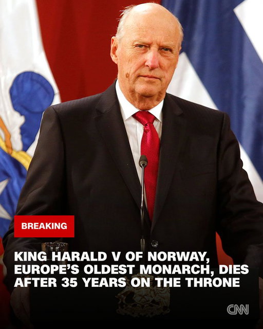 King Harald V of Norway, Europe's oldest monarch, has died at the age of 89, after 35 years on the throne, the Royal House of Norway announced. https://t.co/kLYk17SvN4 
