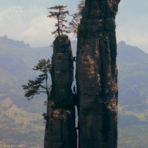 All this to summit where no one has before...  🧗‍♀️ The Enshi Grand Canyon in Hubei Province, China, is a breathtaking karst landscape famous for its sheer vertical limestone towers, deep slot gorges, and massive sinkholes.

#OneStrangeRock is now streaming on @DisneyPlus 