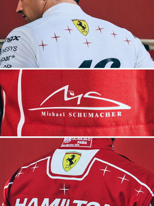 Ferrari's new race suits for Monza in honour of Michael Schumacher 🤩 