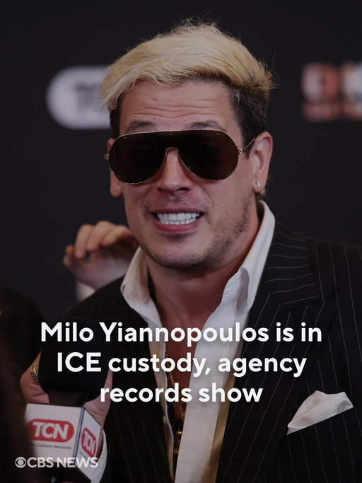 Far-right political commentator and deportation advocate Milo Yiannopoulos is currently in Immigration and Customs Enforcement custody facing a final order of removal, according to U.S. officials and agency records.

Yiannopoulos, who is British, was apprehended in the New Orleans area and is being held in a Louisiana ICE holding facility, the U.S. officials said.

CBS News has reached out to the Department of Homeland Security and ICE for additional details and the basis for his apprehension.