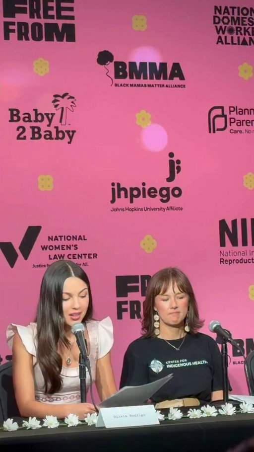 “It’s artists like the ones playing tomorrow, and activists like the ones sitting next to me today, that give me so much hope.” 💗 @oliviarodrigo announces that $10 million will be donated to the nonprofit partners of her inaugural music festival, Daisy Chain Fields. 