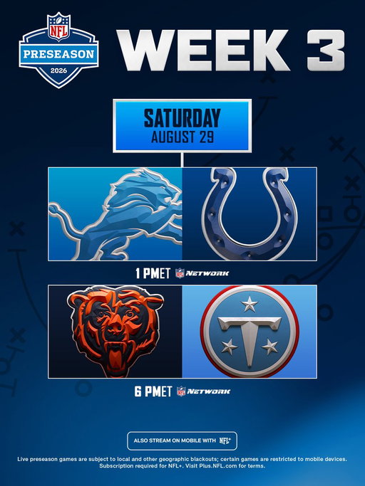The preseason finale starts NOW on @nflnetwork 📺 