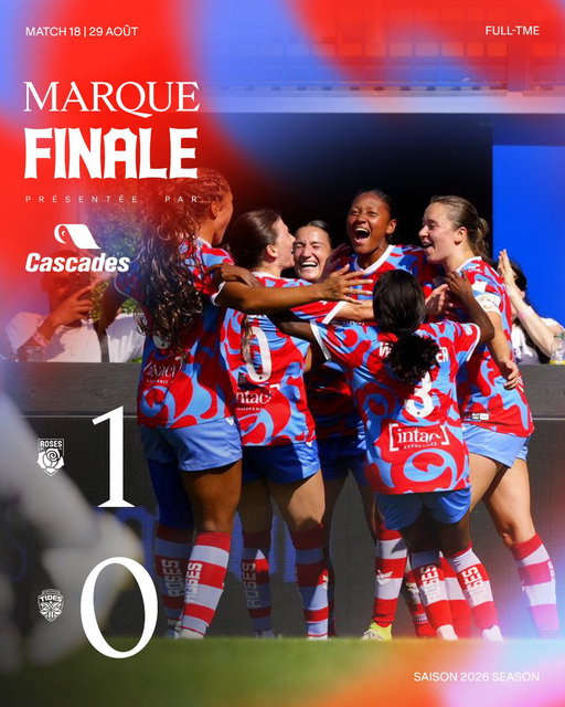 CETTE VICTOIRE EST POUR VOUS, NATION DES ROSES 💙

THIS WIN IS FOR YOU ROSES NATION ❤️

Marque finale présenté par Cascades 