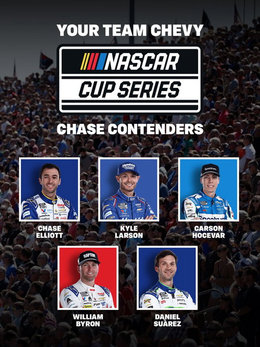 THE CHASE IS ON. 🏆

The field is set. Swipe to see the Team Chevy drivers chasing a championship across all three NASCAR national series. ➡️ 