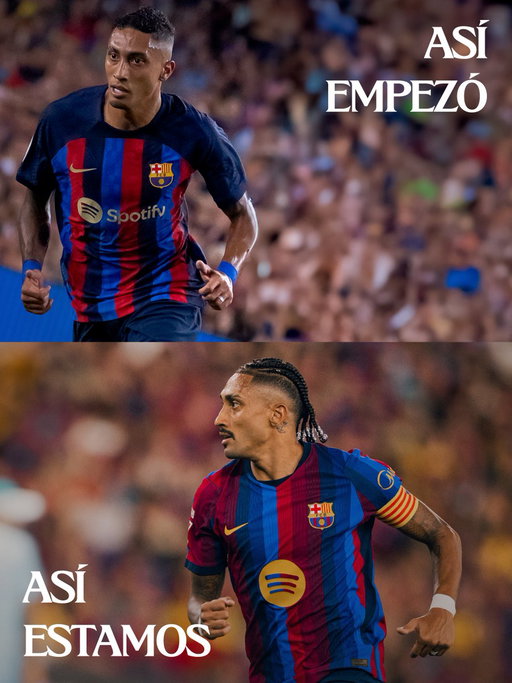 Rapha debutó con el Barça contra el Rayo Vallecano en agosto de 2022. Cuatro años después, volverá a enfrentarse al Rayo, pero esta vez como capitán del equipo. ©️ 