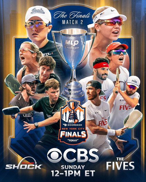 Championship pickleball on national TV 👏

#1 New Jersey 5s vs. #2 St. Louis Shock. The DoorDash MLP Finals continue TODAY in New York City 🏆

Tune in LIVE starting at 11 AM ET on @PickleballTV, with coverage continuing on @CBS at 12 PM ET 📺

#MLPFinals #MLP2026 