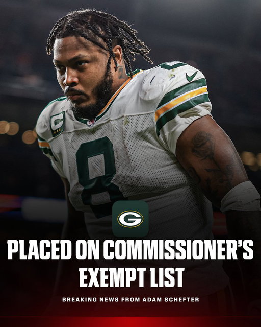 Breaking: The NFL is placing Packers RB Josh Jacobs on the commissioner's exempt list, sources told @AdamSchefter.

Last week Jacobs was charged with battery and criminal damage to property, both misdemeanors, by the Brown County (Wis.) district attorney. Jacobs was originally arrested May 26 on five counts, including one felony.