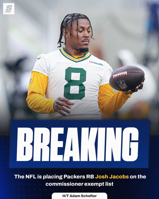 Josh Jacobs will be placed on the commissioner exempt list and will not be allowed to play until he is removed from the list. 😳 