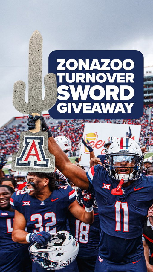 Calling @ZonaZooOfficial‼️ 
First 1,000 students get your very own Turnover Sword at Saturday’s home opener. Be there, be early and be LOUD! 🗣️🐻⬇️ 