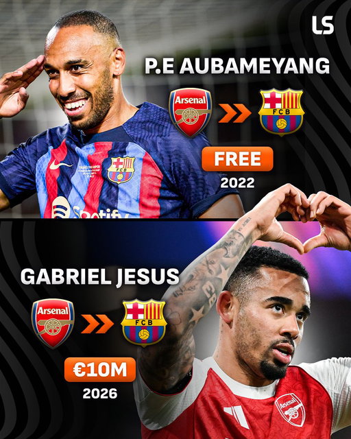 Gabriel Jesus is the latest Arsenal striker to join Barcelona ✈️🇪🇸

Will the Brazilian write a better chapter than Aubameyang in Catalonia? 👀 