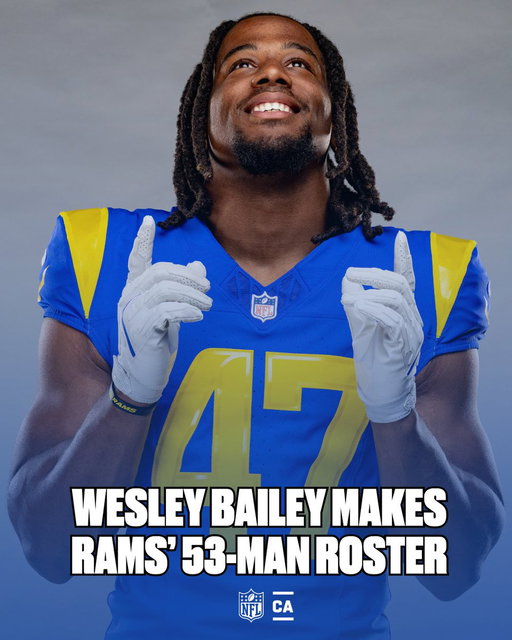 THE UNDRAFTED ROOKIE MAKES THE CUT ✅

Ottawa's Wesley Bailey has made the LA Rams' 53-man roster 🇨🇦 