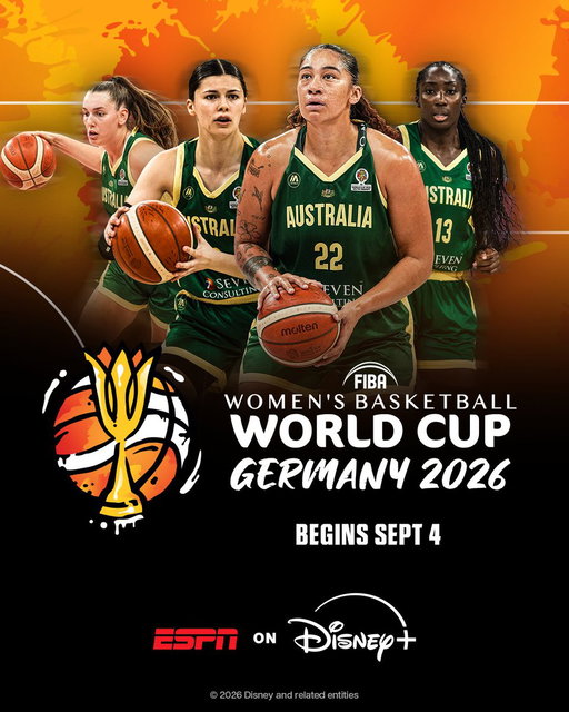 The Australian Opals are shooting for gold in Germany at the FIBA Women's World Cup! 

ESPN will deliver hoops fans EVERY GAME of the 2026 FIBA Women’s World Cup from September 4 AEST to September 13 AEST.

Watch EVERY basket from EVERY GAME!

LIVE AND EXCLUSIVE on ESPN on Disney+

#FIBAWWC