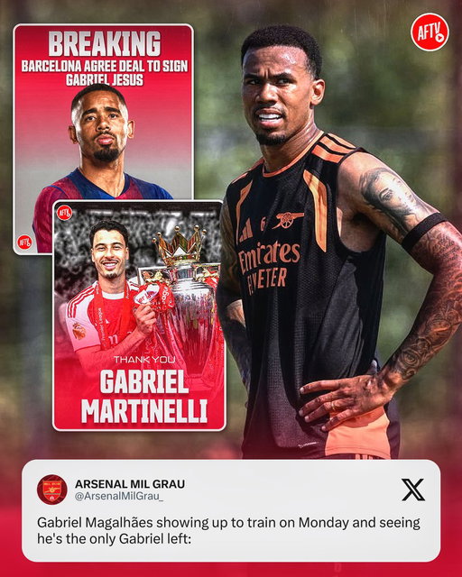 Gabriel Magalhaes remains the very last piece of our beloved Brazilian trio following the departures of Gabriel Martinelli and Gabriel Jesus. 

Things will definitely feel incredibly different without them around. 🥹 