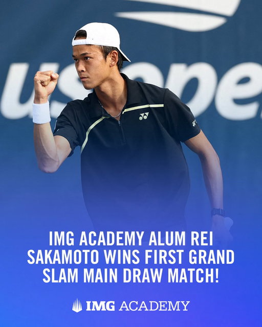 Making his mark in New York 👏

Rei Sakamoto picks up his first career Grand Slam main draw victory at the US Open! A special moment for the IMG Academy alum and former World Junior No. 1. 