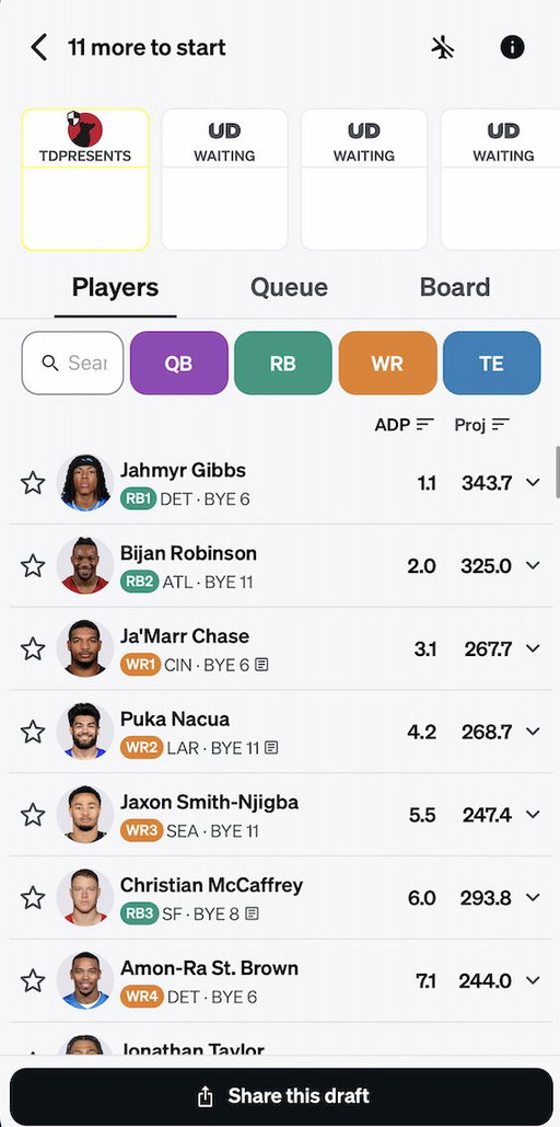Excited to announce Ive partnered with @Underdog!

You guys know I love fantasy drafts, so I couldnt be more excited to do Best Ball with you guys on UD, along with Pick'em &amp; Predicts!

50% first time deposit match up to $1,000 in Bonus Funds with code TDP https://play.underdogsports.com/vgwg/p-tdp 