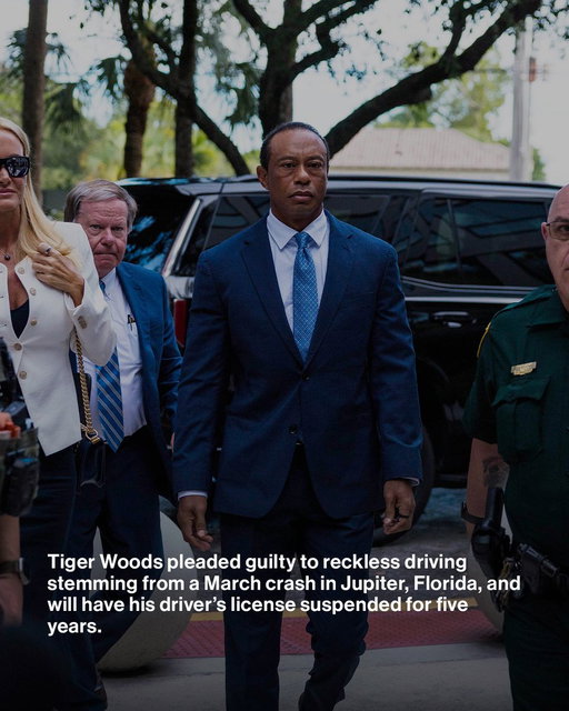 Tiger Woods pleaded guilty to reckless driving following his March crash in Florida. His driver’s license will now be suspended for five years.

Via @espn / 📸 Getty 