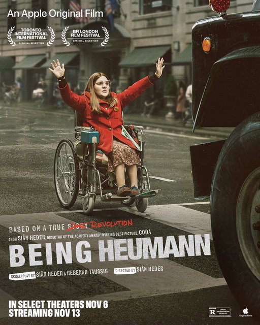 They wouldn’t make way for Judy, so she forged her own path.

#BeingHeumann is in select theaters November 6. Streaming November 13 on Apple TV.

[Image Description: Ruth Madeley as Judy Heumann sits in her wheelchair on a busy street with her hands raised up in protest, as a large car approaches her. Text on the image reads: An Apple Original Film, Toronto International Film Festival, BFI London Film Festival, Based on a true story (but “story” is crossed out and replaced with “revolution”), from Siân Heder, director of the Academy award-winning best picture, CODA, BEING HEUMANN, screenplay by Siân Heder and Rebekah Taussig, directed by Siân Heder, in select theaters Nov 6 streaming Nov 13.]