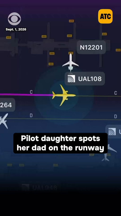 A pilot spotted her father, a fellow pilot, on the runway at Dulles International Airport on September 1. 