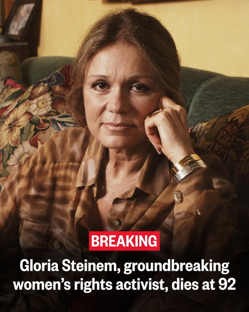 Gloria Steinem, a pioneering women’s rights activist, died Wednesday at age 92.

The nationally recognized feminist journalist “passed away peacefully at her home in New York City, surrounded by some of the many who loved her,” stated a post shared on her Instagram account on Thursday.