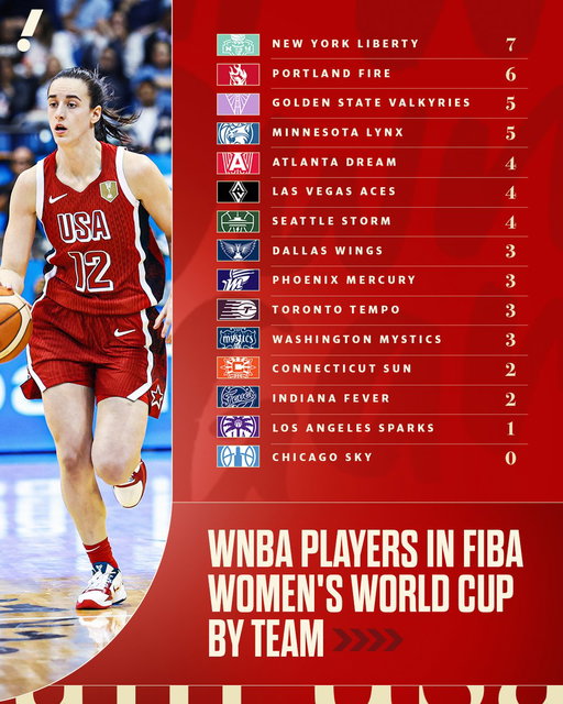 Full breakdown of WNBA players representing their countries in the FIBA Women's Basketball World Cup by team 🔥 