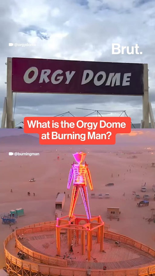 Burning Man 2026 is officially underway, and the festival's famous sex-positive tent has been rebuilt after it was destroyed by powerful winds last year. #BurningMan #Festival #Nevada #BlackRock 