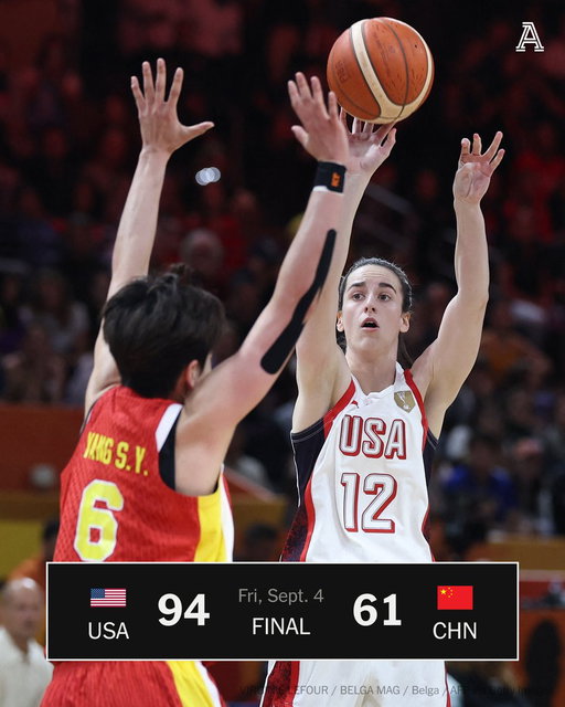 All 12 players for Team USA scored in the Americans' opening-game win over China in group play at the 2026 FIBA Women's World Cup 🇺🇸

◽️Paige Bueckers: 14 PTS
◽️Rhyne Howard: 14 PTS
◽️Caitlin Clark: 14 PTS
◽️Jackie Young: 12 PTS 