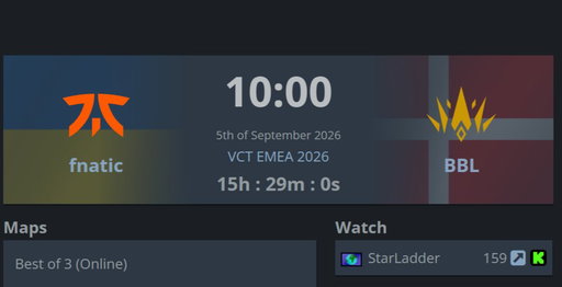 didn't know we were playing VCT tomorrow 