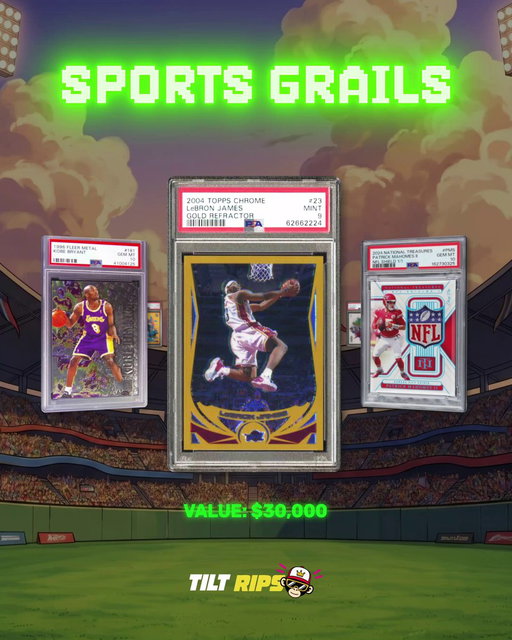 All-time grails including Refractors, Autos, Case Hits, and more are live and ready to be pulled from any Sports Pack on Tilt Rips! 🏈🏀

Comment below which card we should add to our inventory next 