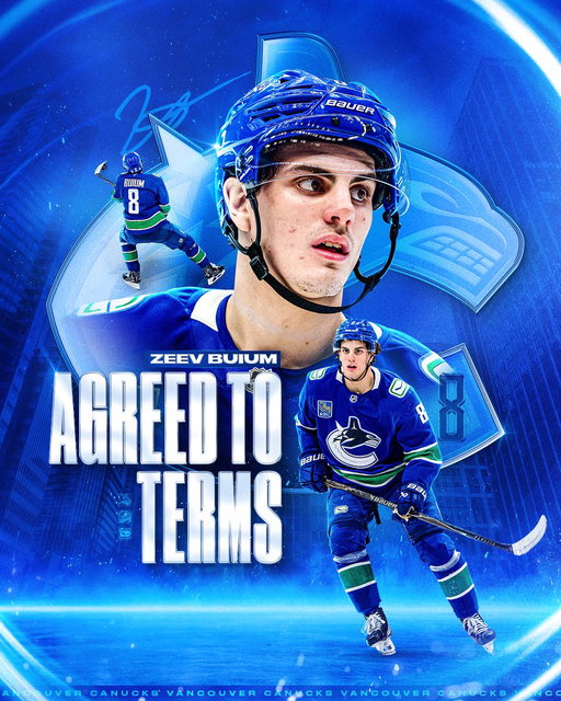 8 MORE YEARS OF ZEEV! 🤩

General Manager Ryan Johnson announced today that the #Canucks have agreed to terms with defenceman Zeev Buium on an eight-year contract extension with a $9.38 million AAV.

DETAILS | https://vancanucks.co/4gPcYx3 