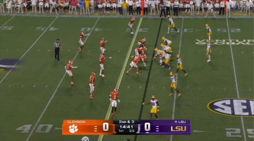 ASHTON HAMPTON PICKS OFF SAM LEAVITT ON THE SECOND PLAY OF THE GAME 