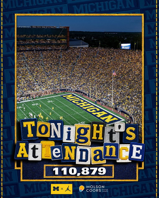 Tonight's attendance: 110,879 
